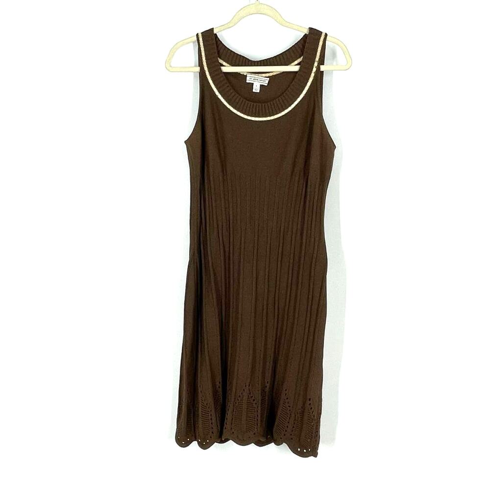ST. Johns Sport Wool Knit Dress‎ Brown Size Small Sleeveless